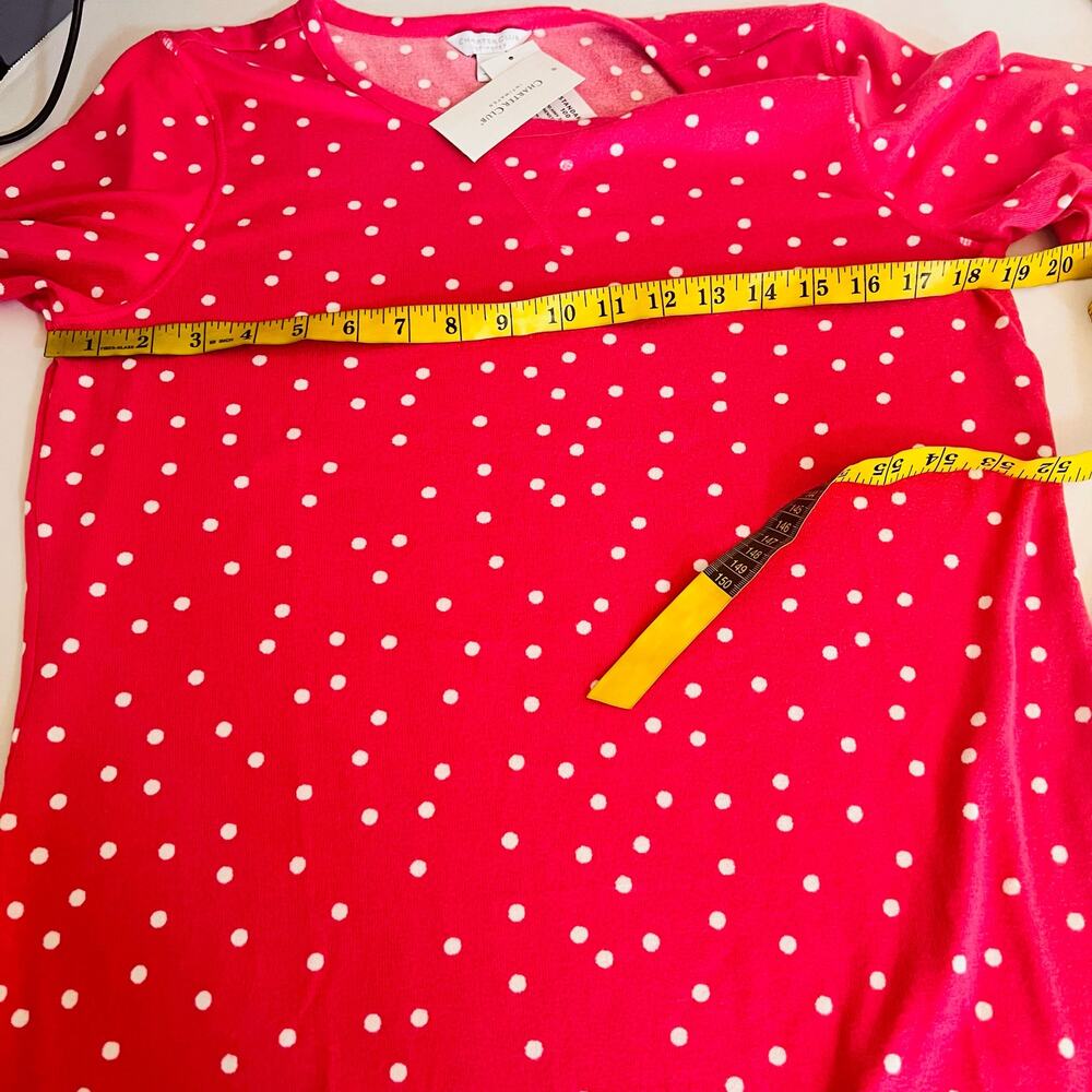 Charter Club Intimates Polka Dot Long Sleeve Night Dress Size S Small NWT Pink - Picture 5 of 9
